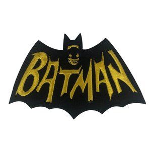 Batman Patch Embroidered Iron On Sew Applique Hero Black & Yellow DC Comics Book